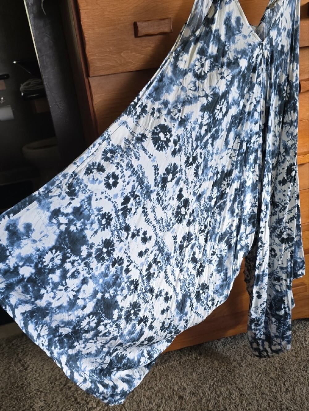 Japna Blue White Tie-Dye Harem Jumpsuit Boho Size Small - Picture 4 of 6